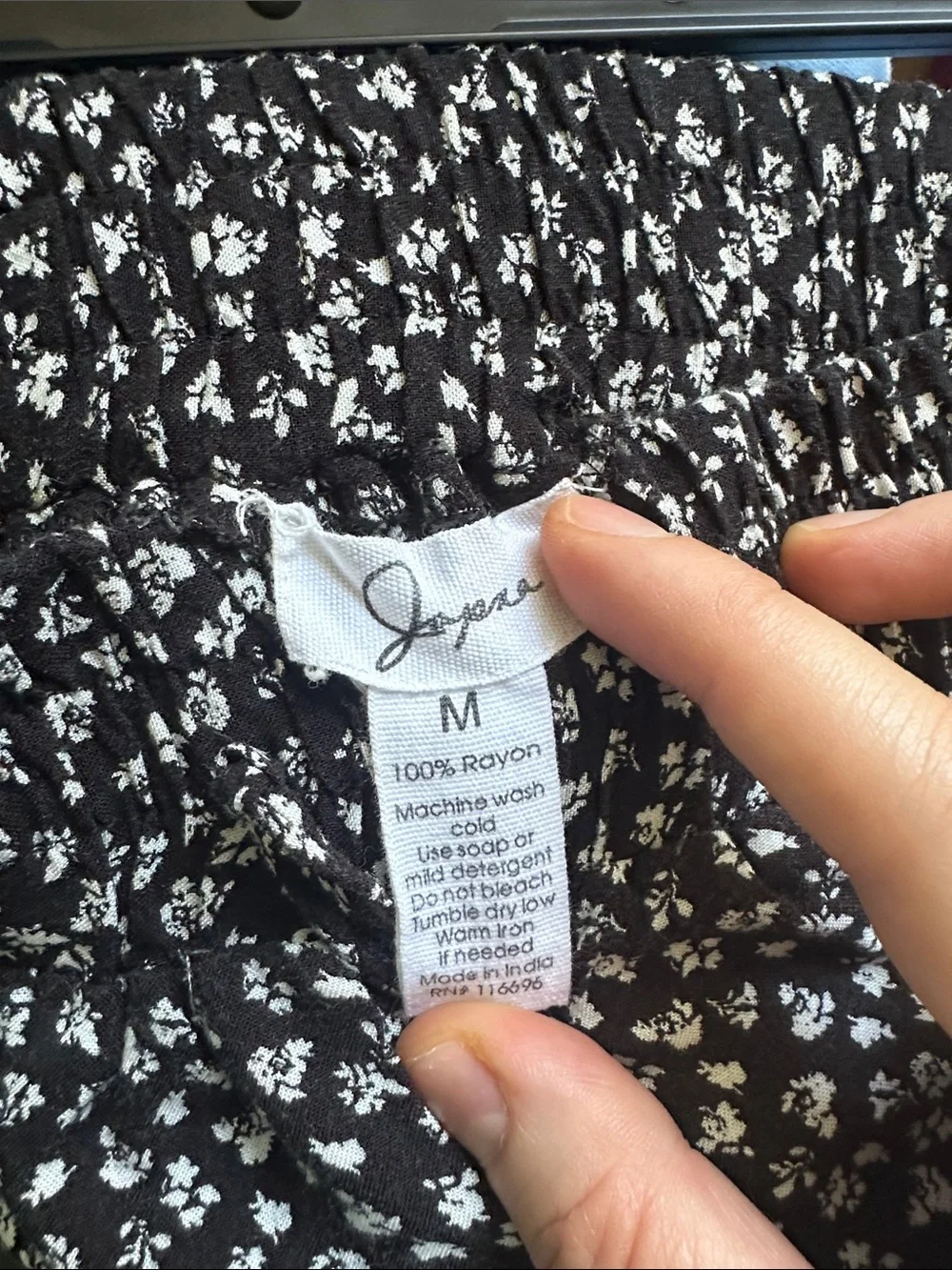 Japna Black Floral Tiered Skater Skirt Size M